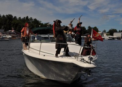 Pirates on a speedboat.