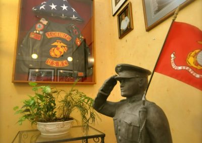 US Marine memorial display.
