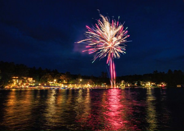 Fireworks over Lake Winnipesaukee